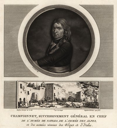 Jean Etienne Vachier Championnet, opperbevelhebber van het leger van Napels, de Alpen, Italië door Unbekannt