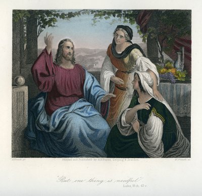 Jezus in het huis van Maria en Martha - Bijbel, Nieuwe Testament door Unbekannter Künstler