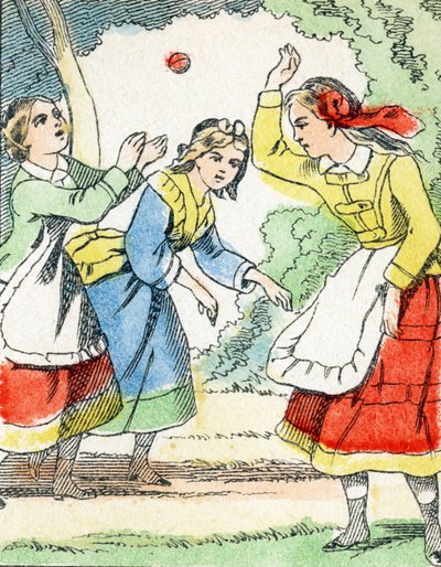 Spel: De bal - Kindervermaak Alfabet ca. 1890 (lithografie) door Unbekannt