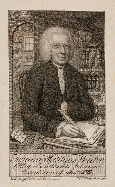 Johann Matthias Wahn, Duitse wiskundige, c 1792 door Unbekannt