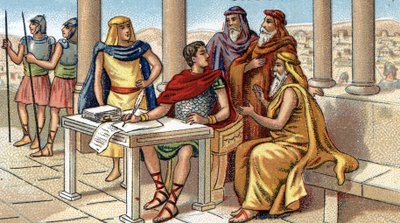 Julius Caesar schrijft zijn commentaren op de Gallische Oorlog door Unbekannter Künstler