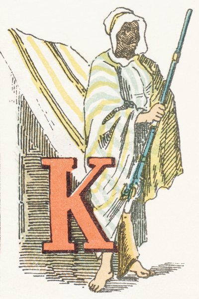 K - Kabyle - Kinderalfabet, Editions Gordinne 1920 (gravure) door Unbekannt