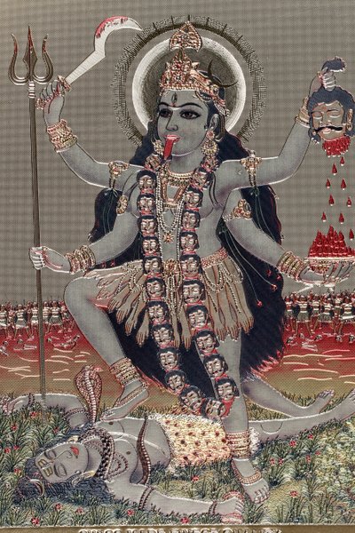 Kali: Hindoeïstische godin van tijd, schepping, vernietiging, geweld en macht door Unbekannter Künstler