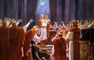 Koning Amfortas met de Heilige Graal (uit Parsifal van Wagner) door Unbekannter Künstler