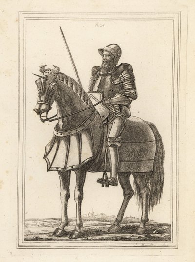 Koning Edward III afgebeeld als een gewapende ridder te paard uit de wapenkamer van de Tower of London door Unbekannt