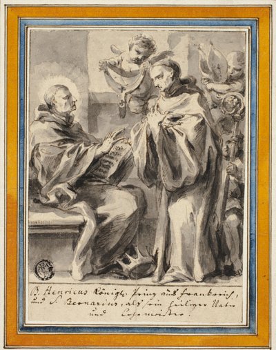 Koning Hendrik van Frankrijk en Sint Bernardus van Clairvaux door Unbekannt