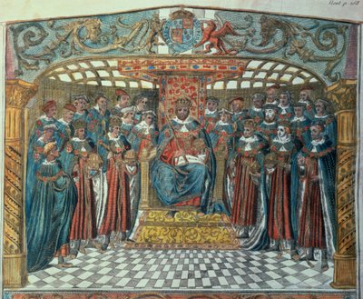 Koning Richard I en zijn baronnen door Unbekannter Künstler