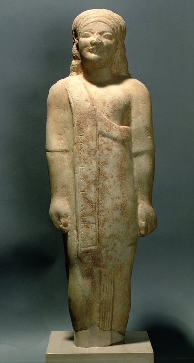 Kouros Dionysermos, Grieks, Archaïsche Periode door Unbekannt