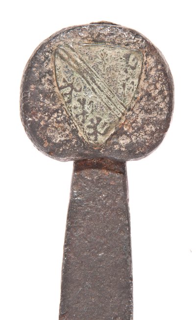 Laatmiddeleeuws zwaard, met oudere Vikingblad en dragend de wapens van de De Bohun familie, Graven van Hereford en Essex, 11e - 14e eeuw door Unbekannt