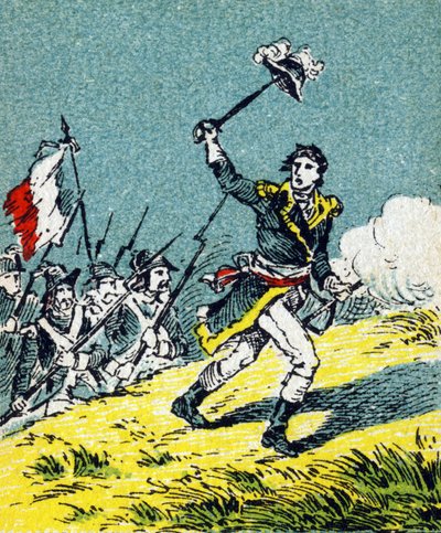 Lazare Nicolas Marguerite Carnot tijdens de Slag bij Wattignies op 16 oktober door Unbekannt
