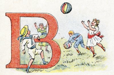 Letter B Ballon. Alfabet van Phosphatine Falieres. Gravure. Brevete alfabet S.G.D.G. door apotheker Pierre Emile Falieres. Illustraties in chromolithografie, eind 19e eeuw. door Unbekannt