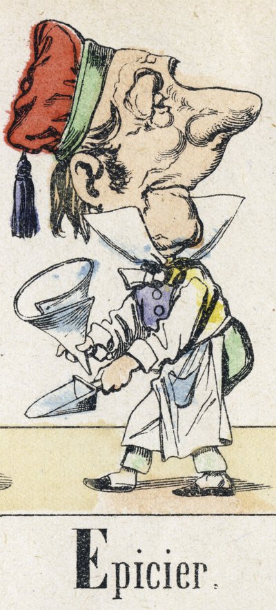 Letter E: kruidenier (uit Alphabet van het Oosterse Verhaal) door Unbekannt