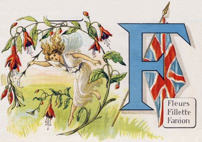 Letter F: Bloemen, Meisje, Vaandel (uit ABC L
