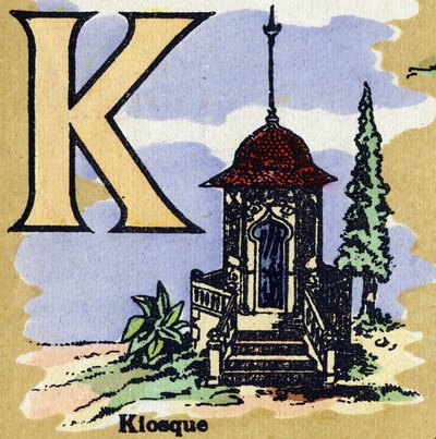 Letter K als kiosk (uit Geïllustreerd alfabet) door Unbekannt