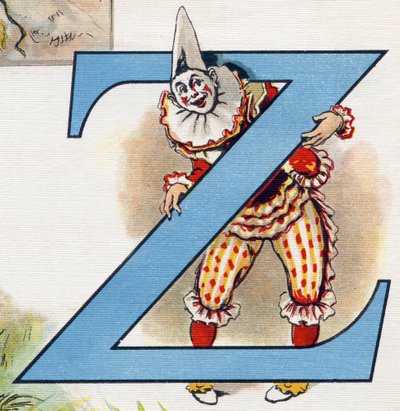 Letter Z: Zizi de clown. Gravure in "ABC L