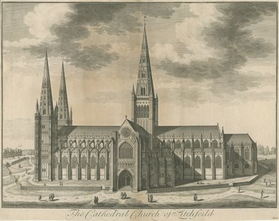 Lichfield Cathedral - Zuidaanzicht door Unbekannt