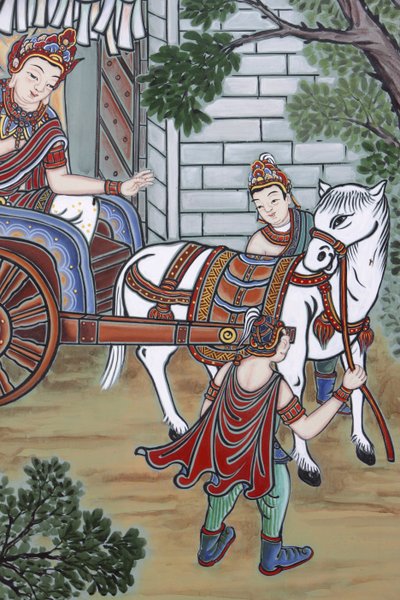 Leven van Boeddha, Op 29-jarige leeftijd verliet Siddhartha zijn paleis om zijn onderdanen te ontmoeten, Seoul, Zuid-Korea door Unbekannt