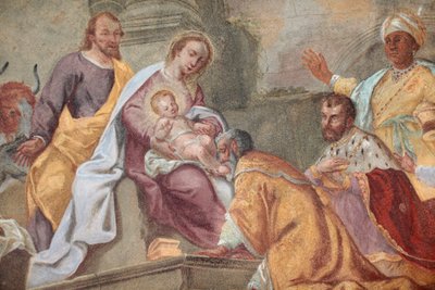 Loreto kerk; Jezus en de wijzen fresco door Unbekannt