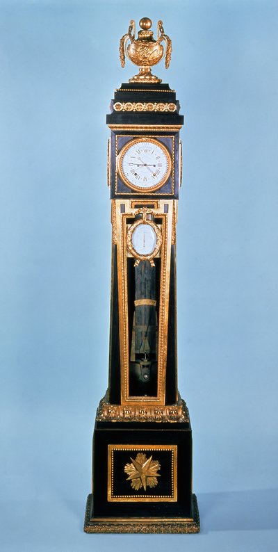 Louis XVI ebbenhouten gefineerde lange slingerklok, door Ferdinand Berthoud, Parijs, late 18e eeuw door Unbekannt