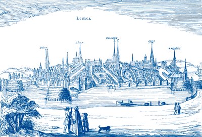 Lübeck en zijn haven door Unbekannter Künstler