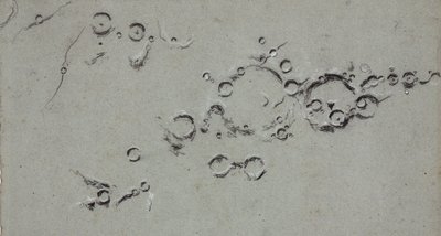 Maan kraters, Hipparchus en Albetegnius door Unbekannt