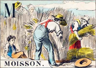 M Oogst - "Alfabet van de boerderij" eind 19e eeuw (gravure) door Unbekannt