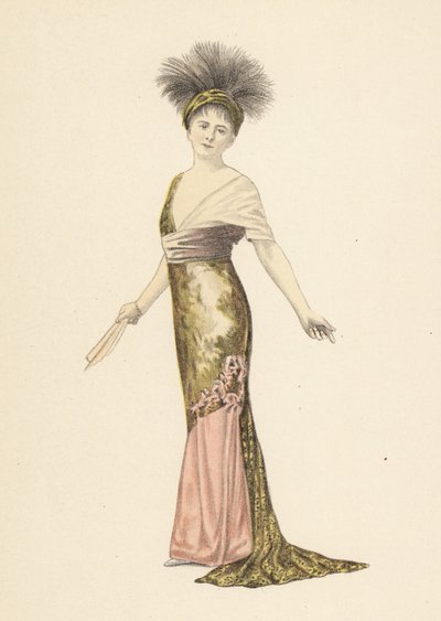 Madame Pierat in een jurk van Redfern in Les Marionettes door Unbekannter Künstler
