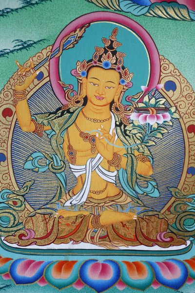 Manjushri, godheid van kennis. Kopan klooster, Kathmandu, Nepal door Unbekannt