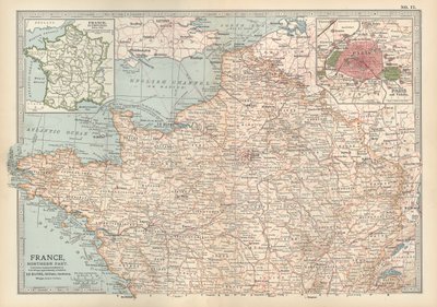 Kaart van Frankrijk, ca. 1900 door Unbekannter Künstler