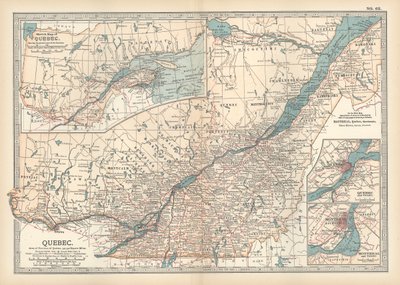 Kaart van Quebec, Canada, ca. 1900 door Unbekannter Künstler