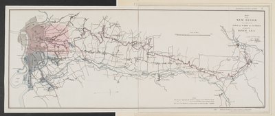 Kaart van de Nieuwe Rivier van de Bron bij de Stad Ware naar Londen door Unbekannter Künstler