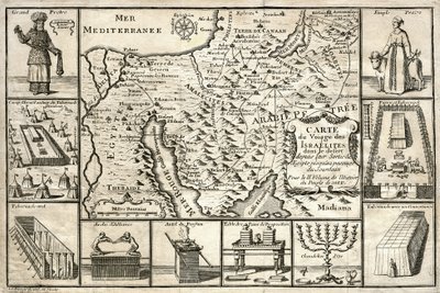 Kaart van de reis van de Israëlieten, sinds hun vertrek uit Egypte door Unbekannter Künstler