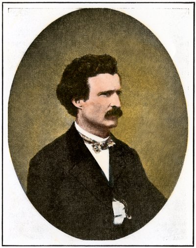 Mark Twain (1835-1910) als verslaggever in Virginia City, Nevada: Territorial Enterprise door Unbekannter Künstler