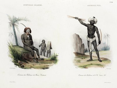 Mannen uit Nieuw-Ierland en Fiji door Unbekannt