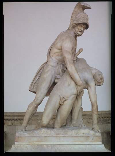 Menelaos ondersteunt het lichaam van Patroklos, Romeinse kopie van een Grieks origineel door Unbekannt