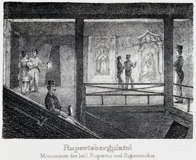 Zoutmijn: Monument van Sint Rupert en Sint Sigismond, in Durrnberg, Oostenrijk door Unbekannt