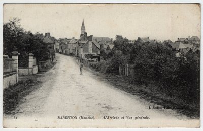Normandië, Manche (50): uitzicht op de stad Barenton - Ansichtkaart gedateerd 1910 door Unbekannt