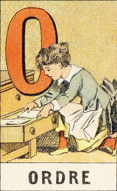 O - Orde - Gravure uit ABCD des petites filles, Pellerin & Cie, Epinal, circa 1890 door Unbekannt