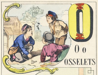 O: osselets - Spelletjes Alfabet, ca. 1890 door Unbekannt