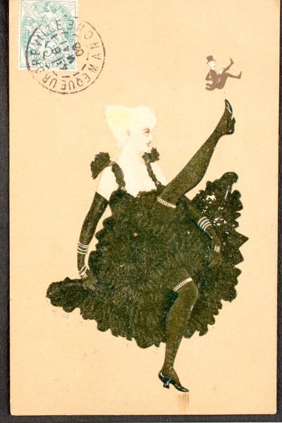Oude ansichtkaart/Franse Cancan/Vrouw van de Belle Epoque door William M. Timlin