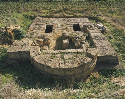 Oude ruïnes van een basiliek, Vallei van de Tempels, Agrigento, Sicilië, Italië door Benjamin Baud