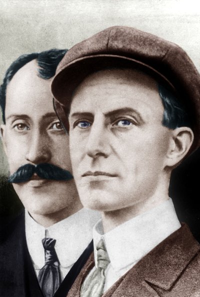 Orville Wright en zijn broer Wilbur door Unbekannter Künstler
