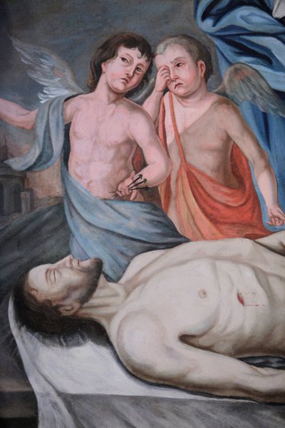 Onze Lieve Vrouw van de Tenhemelopneming kerk. Christus schilderij, Cordon, Frankrijk door Unbekannt