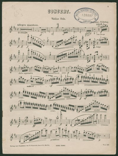 Paganini Vioolconcert Nr. 1, op. 6 door Unbekannter Künstler