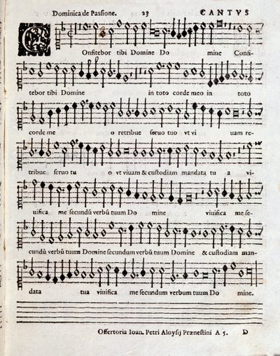 Pagina van muzikale partituur van Cantium Canticorum Salomonis door Penderecki door Unbekannter Künstler