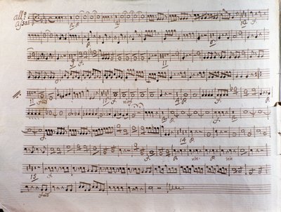 Pagina van muzikale partituur van een Sinfonia concertante door Pleyel door Unbekannter Künstler