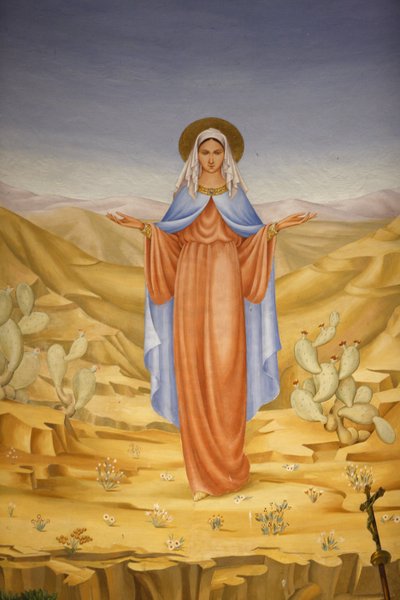 Schilderij in de Visitatiekerk in Ein Kerem: Maagd Maria in het Heilige Land, Ein Kerem, Israël door Unbekannt