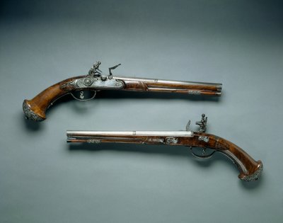 Paar vuursteenpistolen, loopmaker Lazarino Cominazzo, slotmaker Gio Borgognone, ca. 1690-1700 door Unbekannt