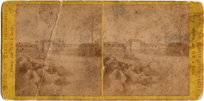 Belegering van Parijs (1871): uitzicht op de stad tijdens de belegering door de Pruisen tussen 20/09/1870 en 28/01/1871 door Unbekannt