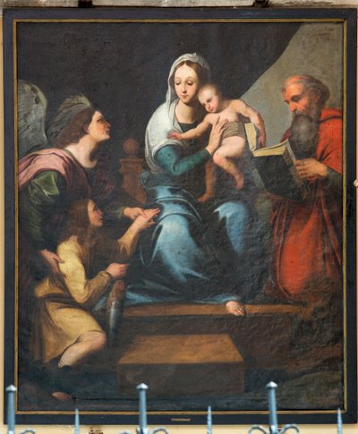 Onze-Lieve-Vrouwekerk van Pamele. Interieur. Madonna (Madonna met vis, Tobias). Kopie van Rafael (?). door Unbekannter Künstler